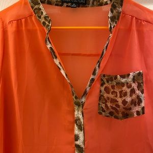 Deep cut with animal print